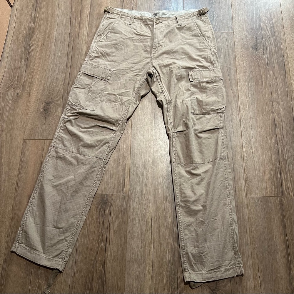 Carhartt WIP Work in Progress Beige Cargo Pants Men’s Aviation Pant Straight Leg